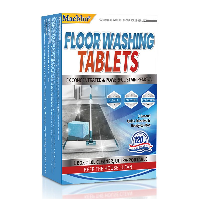 Multi-functional floor cleaning tablets, tile floor cleaner, stain removing and descaling mop pads, anti-dirt hand cleaning tablets