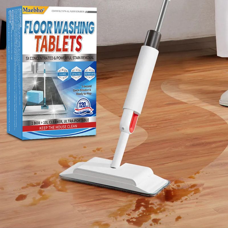 Multi-functional floor cleaning tablets, tile floor cleaner, stain removing and descaling mop pads, anti-dirt hand cleaning tablets
