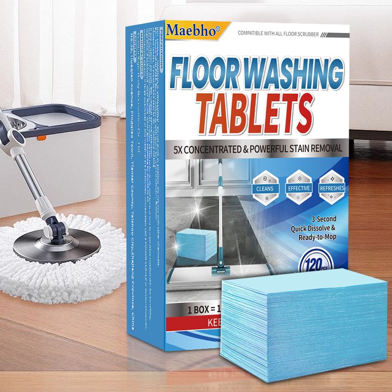 Multi-functional floor cleaning tablets, tile floor cleaner, stain removing and descaling mop pads, anti-dirt hand cleaning tablets