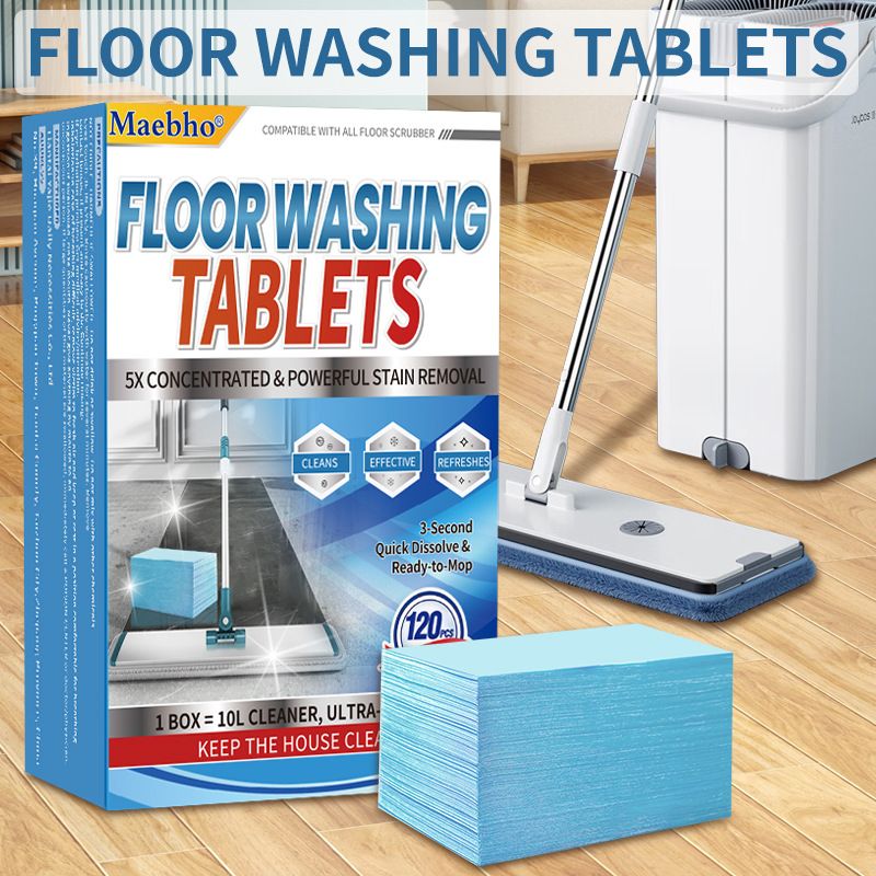 Multi-functional floor cleaning tablets, tile floor cleaner, stain removing and descaling mop pads, anti-dirt hand cleaning tablets