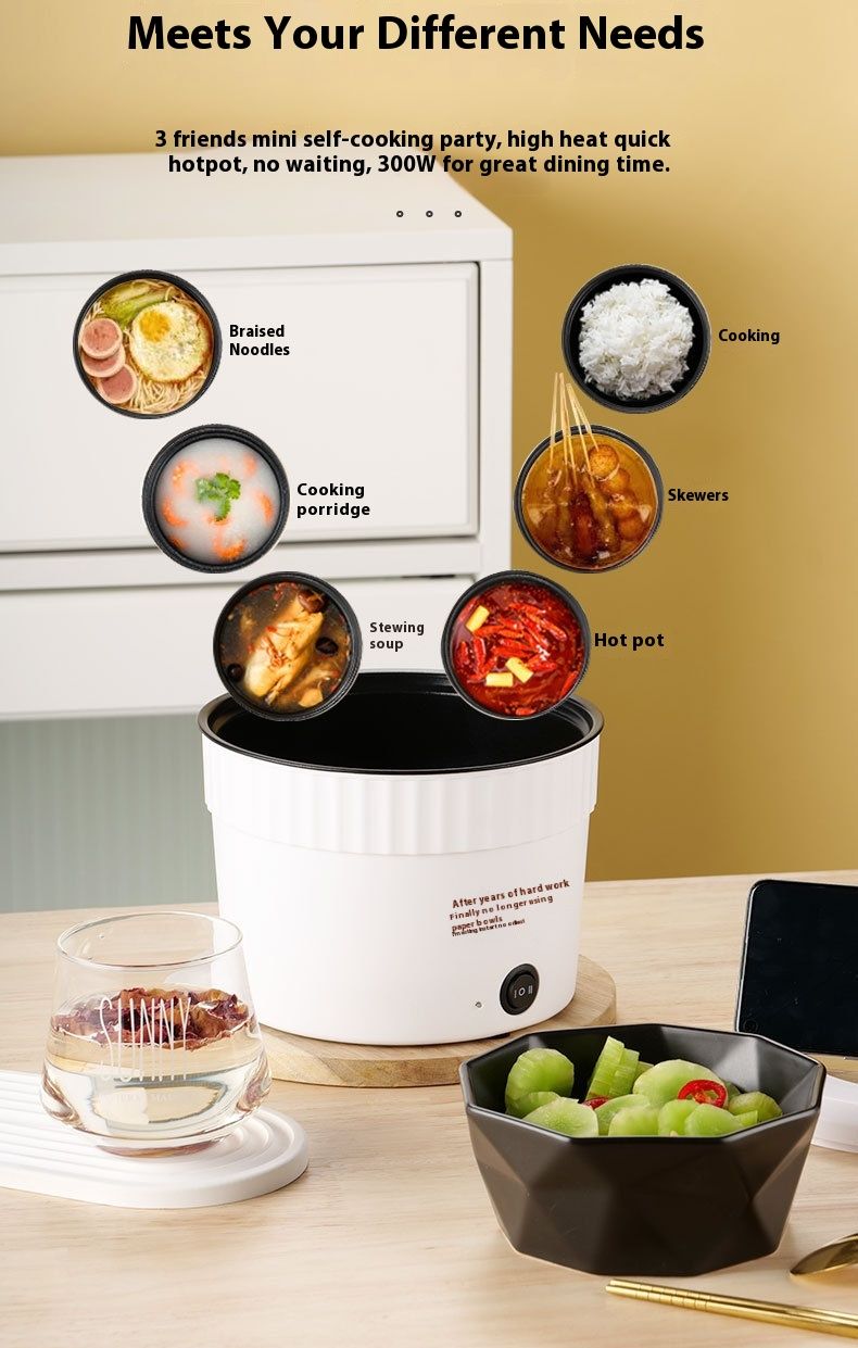 Multifunctional instant noodle pot, dormitory electric hot pot, electric cooking pot, household non-stick pot, electric hot pot, porridge pot