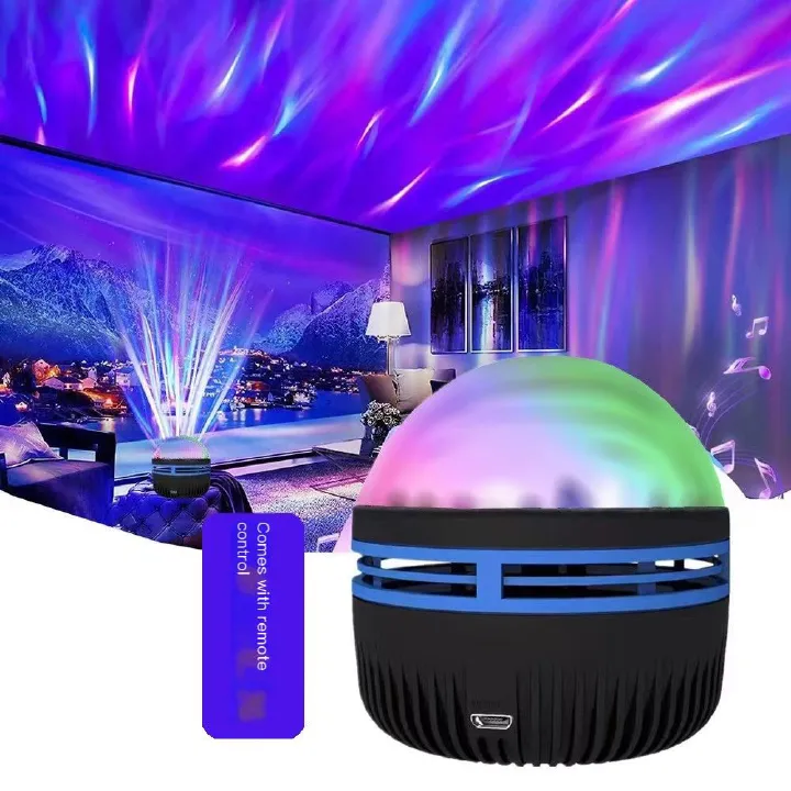 LED starry sky projector, aurora atmosphere light, water ripple spiral cloud mist starry sky light, bedroom night light.