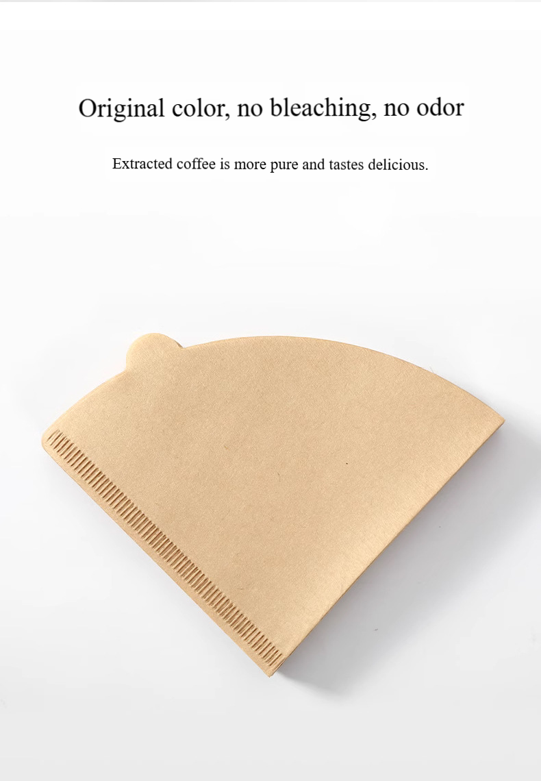 Food-grade coffee filter paper, cone-shaped, for manual pour-over coffee, disposable V02 filter paper for 1-4 people