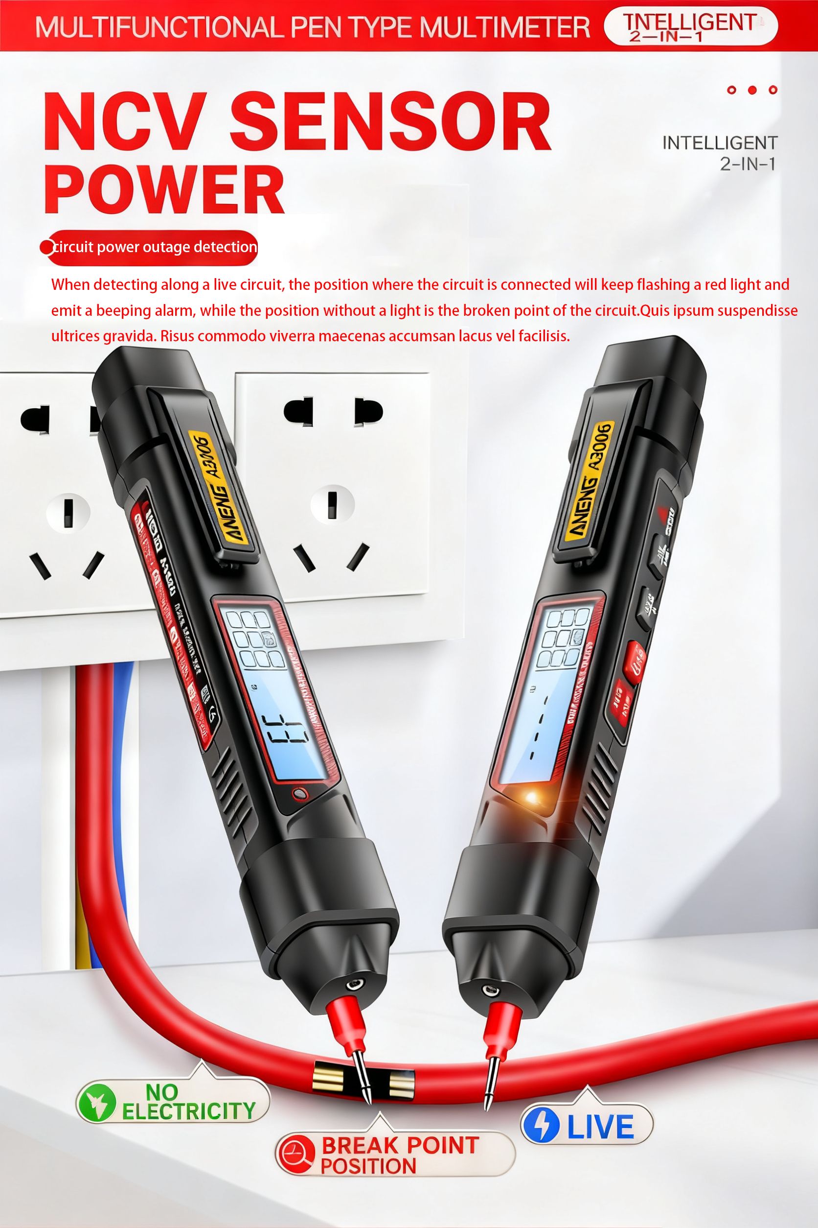 Pen-type Digital Multimeter High Precision Electrician Special Voltage Measurement Multi-function Circuit Tester Inductive Electric Pen
