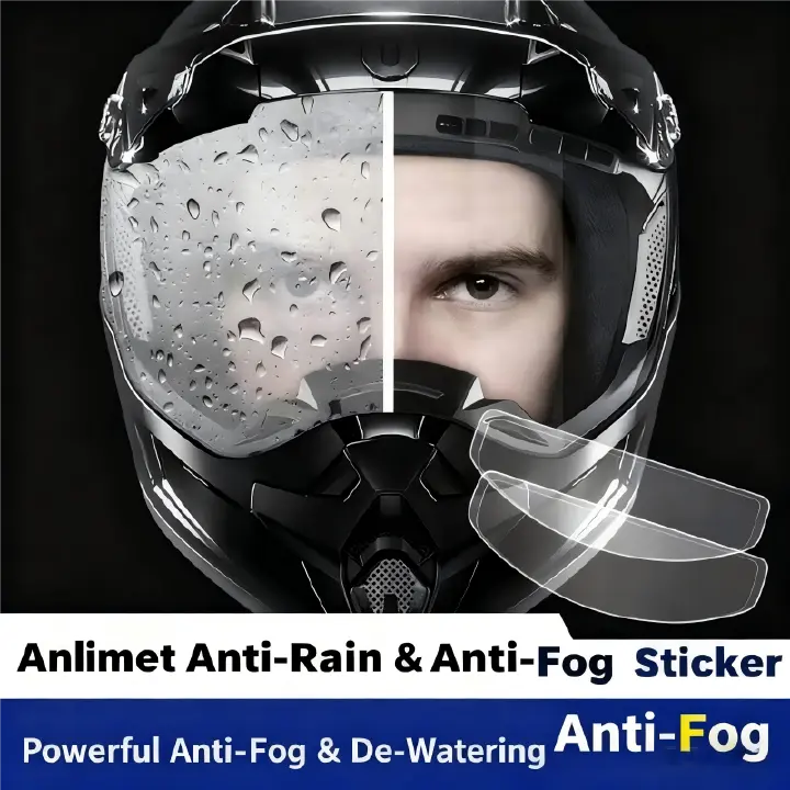 High-definition rainproof and anti-fog visor film for motorcycle and electric bike helmets, universal waterproof and anti-fog protective film for riding safety helmets