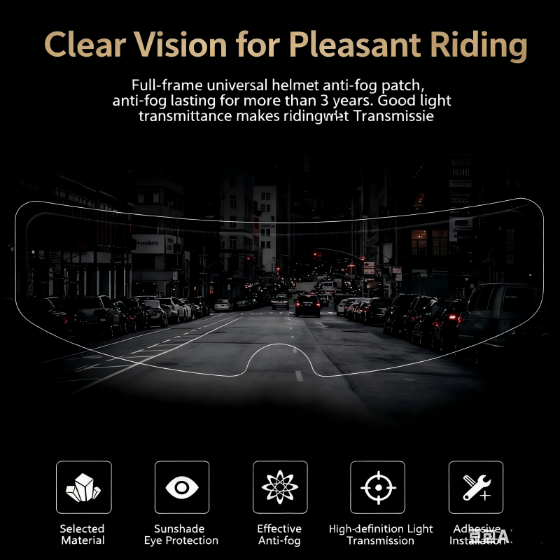 High-definition rainproof and anti-fog visor film for motorcycle and electric bike helmets, universal waterproof and anti-fog protective film for riding safety helmets