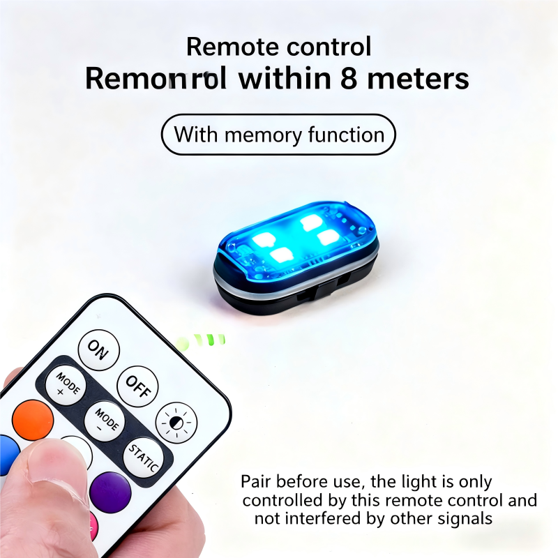 Motorcycle strobe light, car wireless navigation light, LED strobe light without wiring modification, wireless remote control super bright warning light, motorcycle cruise modified airplane light