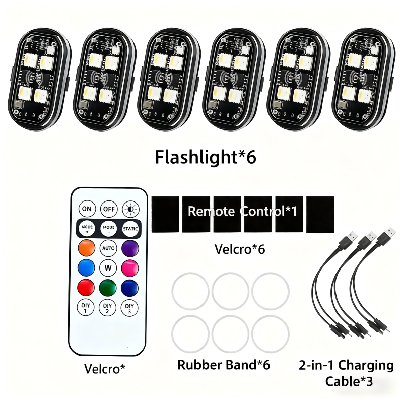 Motorcycle strobe light, car wireless navigation light, LED strobe light without wiring modification, wireless remote control super bright warning light, motorcycle cruise modified airplane light