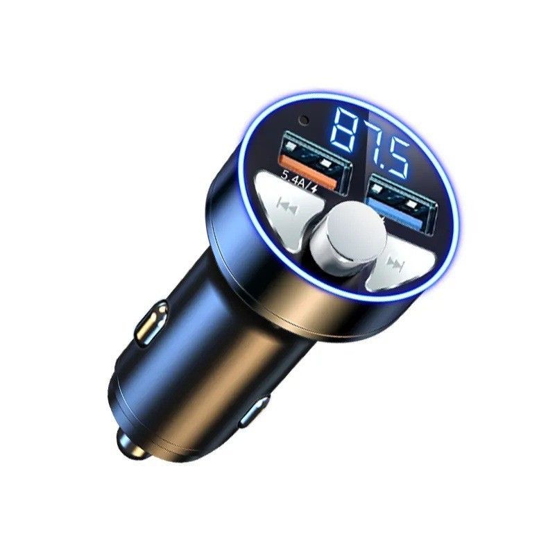 In-car Bluetooth receiver with lossless sound quality MP3 player, super fast car charger, upgrade older cars to Bluetooth 5.0 for hands-free calls, LED digital display FM transmitter