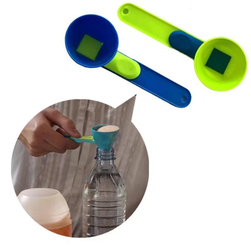 Mess-free measuring funnel, leak-proof protein powder and coffee scoop, easy-to-clean food-grade BPA-free dispenser, suitable for kitchen cooking supplements and protein shaker bottles