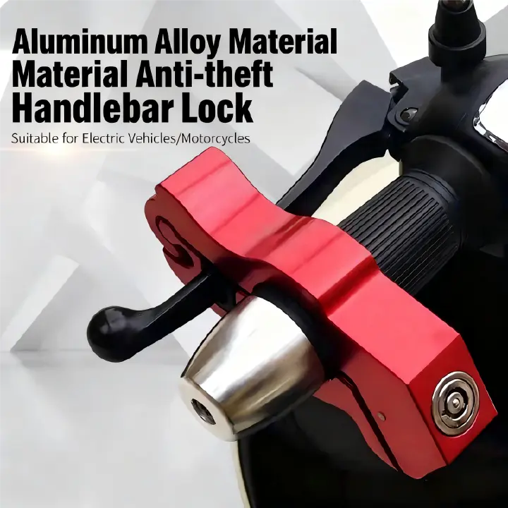 Universal scooter brake lock, alloy steel anti-theft bicycle handlebar lock, disc brake lock with alarm for lightweight motorcycles and electric bicycles, throttle grip lock