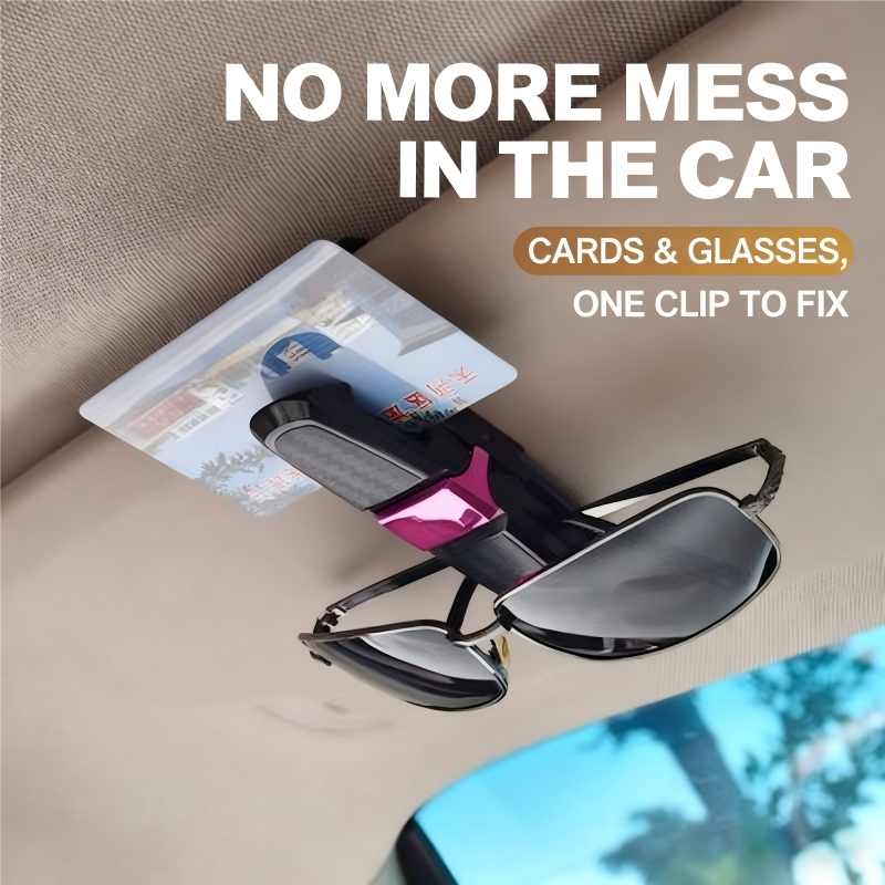 Carbon fiber car glasses clip, car sunglasses holder, car ticket clip, car sun visor glasses clip, car interior accessory