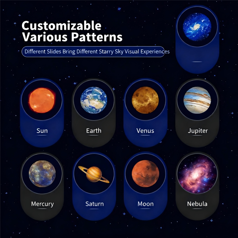 Christmas Starry Sky Projection Lamp, Moon Lamp, Creative LED Night Light, Bedroom, Home, Car Atmosphere Light, Background Light, Rechargeable, Multi-Color Changing, Kids' Gift, Trendy Decorative Lamp