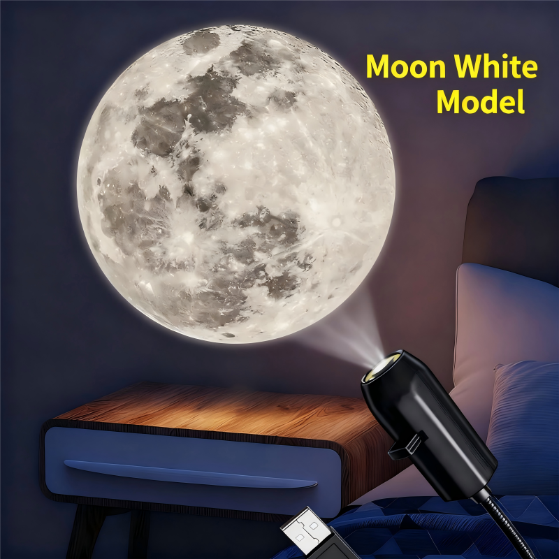 Christmas Starry Sky Projection Lamp, Moon Lamp, Creative LED Night Light, Bedroom, Home, Car Atmosphere Light, Background Light, Rechargeable, Multi-Color Changing, Kids' Gift, Trendy Decorative Lamp