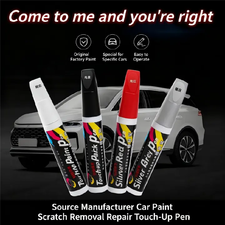 Car Scratch Repair and Touch-Up Pen, Magic Tool for Auto Paint, Black, Silver, Red, Pearl White Car Paint Spray