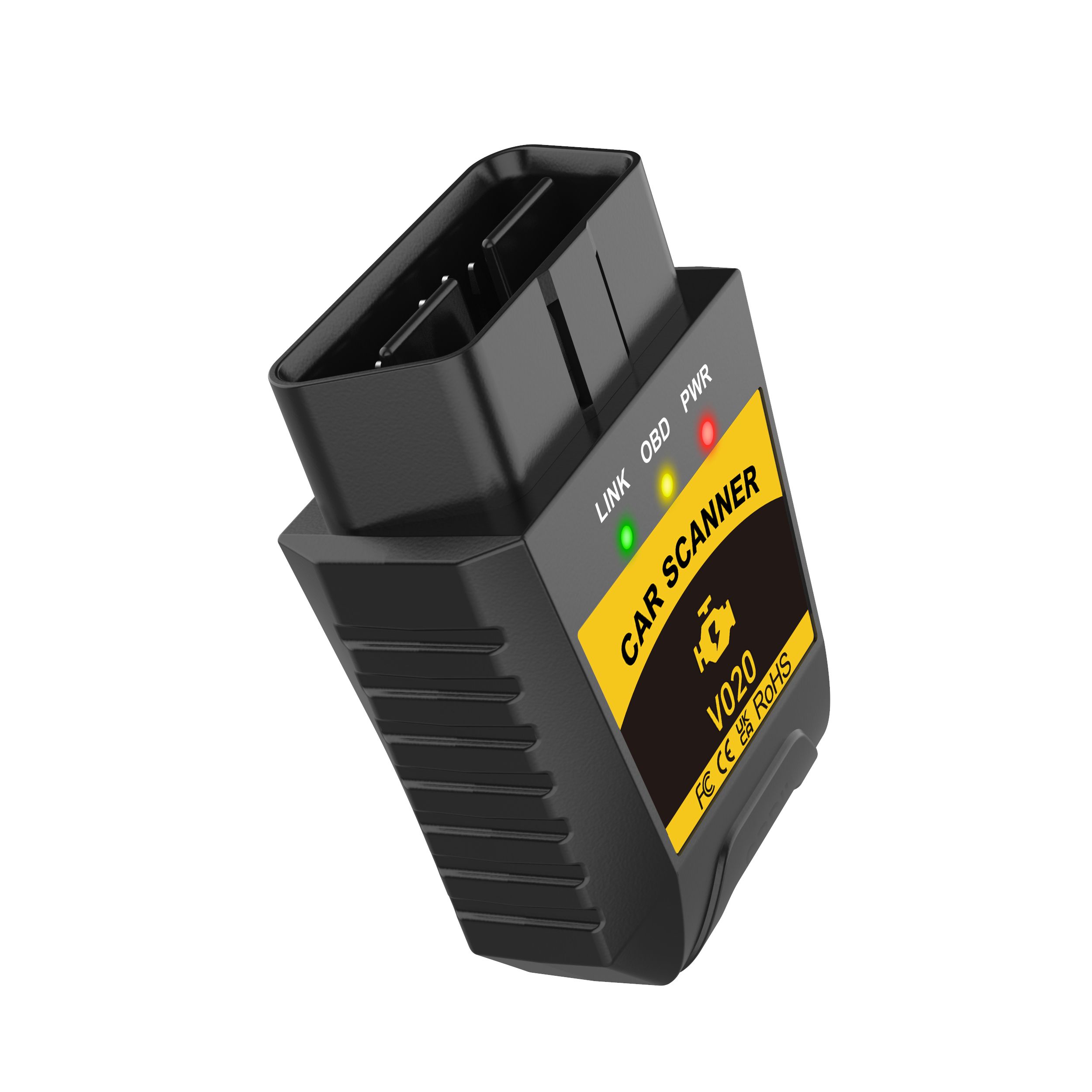 Car Engine Automatic Diagnostic Scanner Tool Bluetooth OBD2 Fault Detector V020 Mini OBDII Diagnostic Bluetooth Device OBD2 Car Code Reader Scanner Compatible with Windows and Android  and iOS