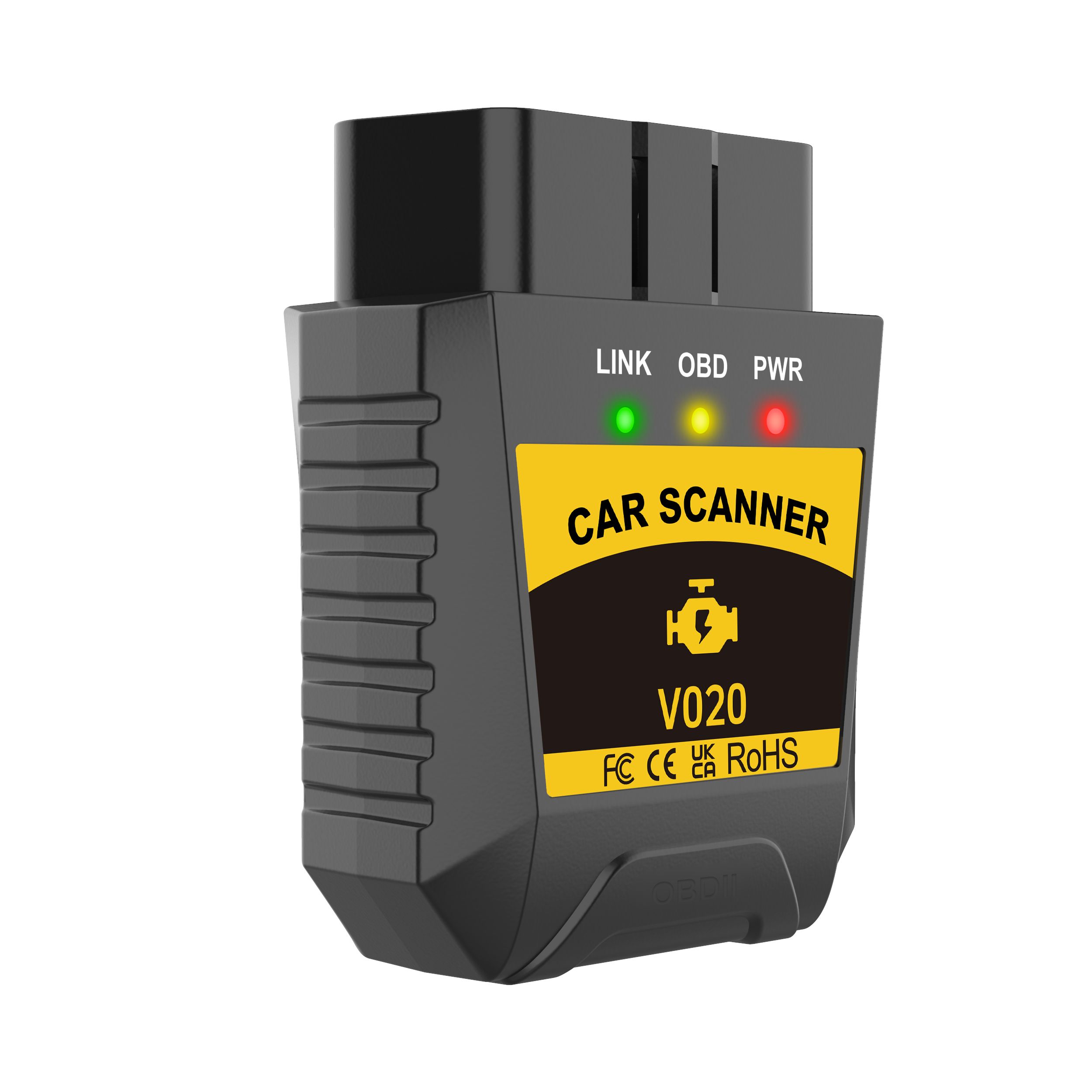 Car Engine Automatic Diagnostic Scanner Tool Bluetooth OBD2 Fault Detector V020 Mini OBDII Diagnostic Bluetooth Device OBD2 Car Code Reader Scanner Compatible with Windows and Android  and iOS