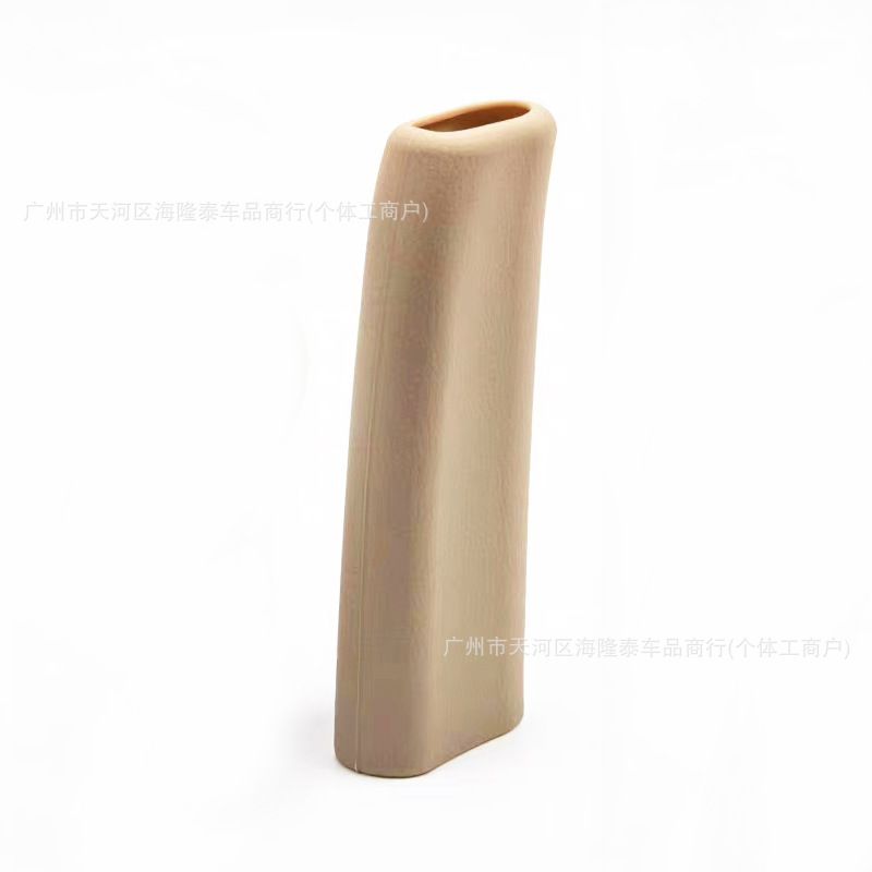 Car Manual Gear Shift Knob Cover Oval Silicone Leather Texture Non-Slip Wear-Resistant Gear Stick Cover Universal Handbrake Cover