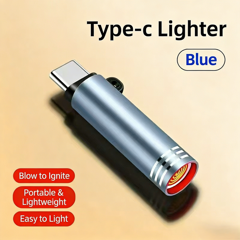 Type C phone cigarette lighter, plug and play, no need to inflate, no need to add fuel, portable mini cigarette lighter, high-temperature resistant