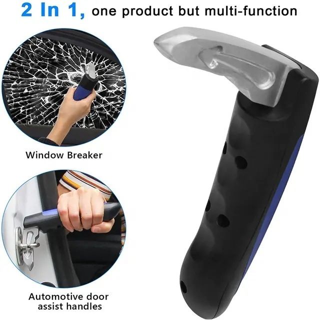 Multifunctional Car Handrail Safety Hammer Window Breaker Escape Car Field Lifesaving Hammer Elderly Car Door Handle Car Cane Auxiliary Handle with Anti-Slip Handle