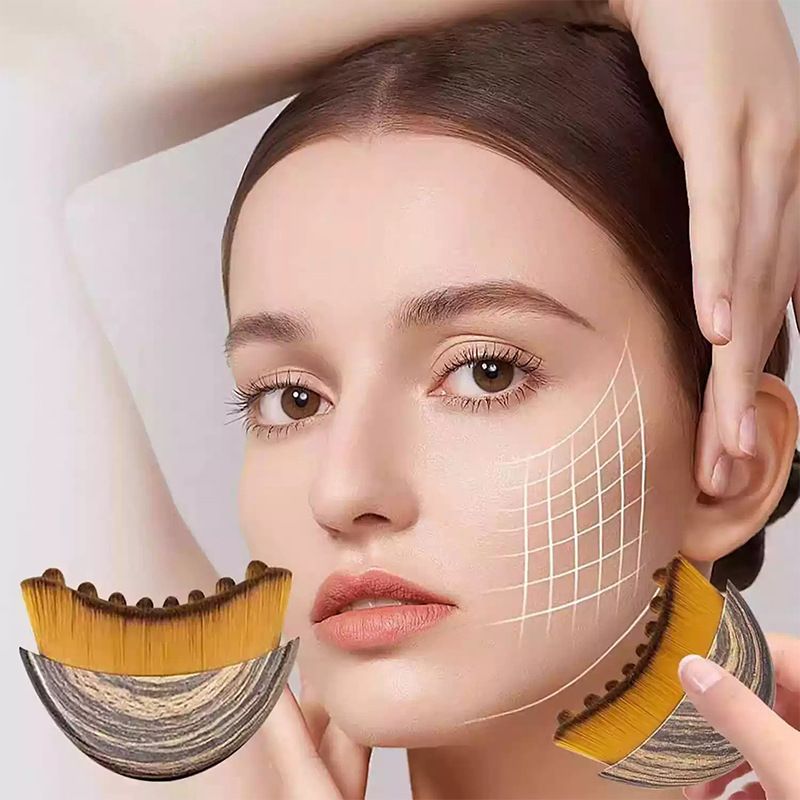 Lymphatic Contour Face Brush Lymphatic Facial Makeup Brush Body Cleansing Brush Lymphatic Contour Brush Moon Toothbrush Facial Brush Massage Care Brush
