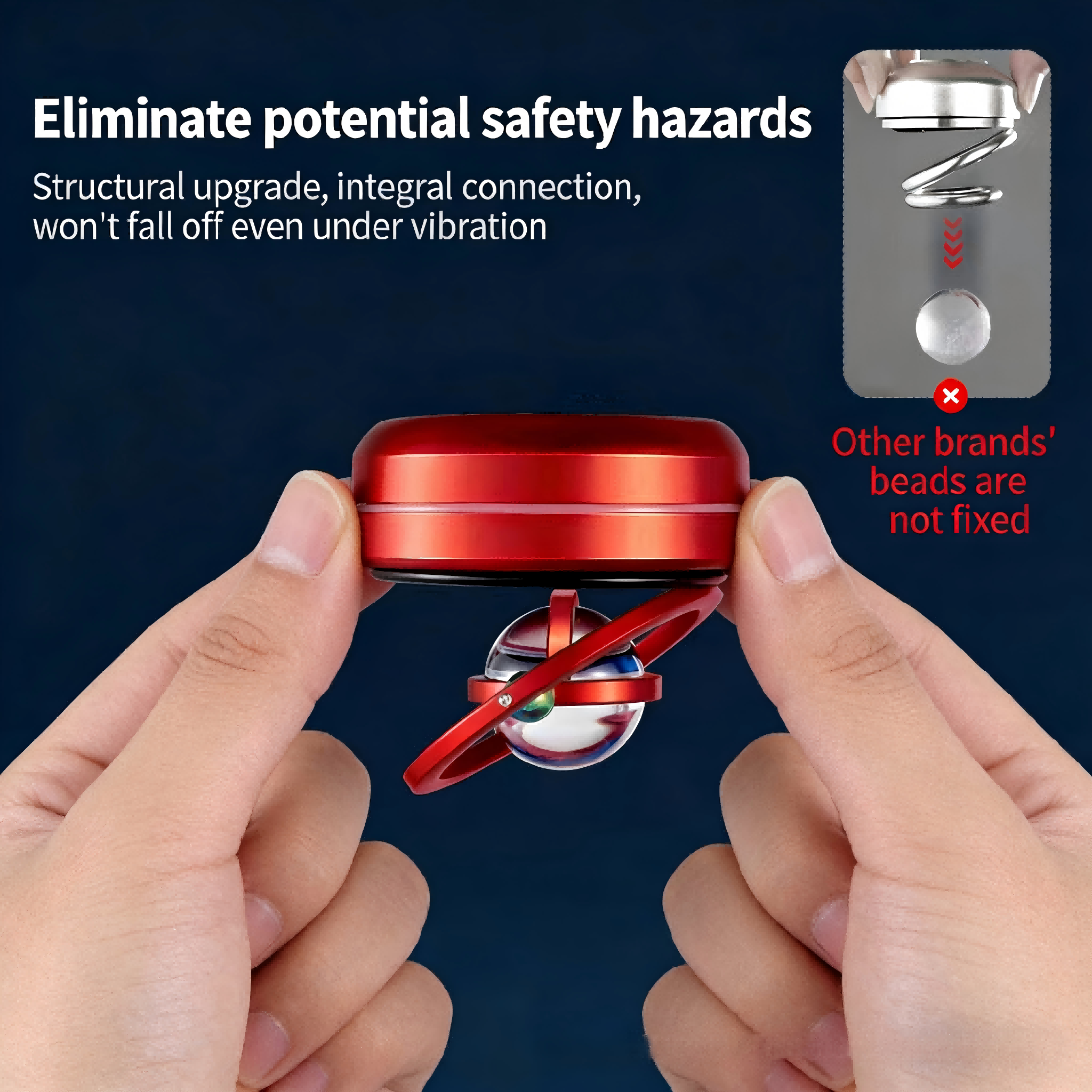 Star Planet Solar Car Air Freshener Aluminum Double Ring Floating Rotating Ornament