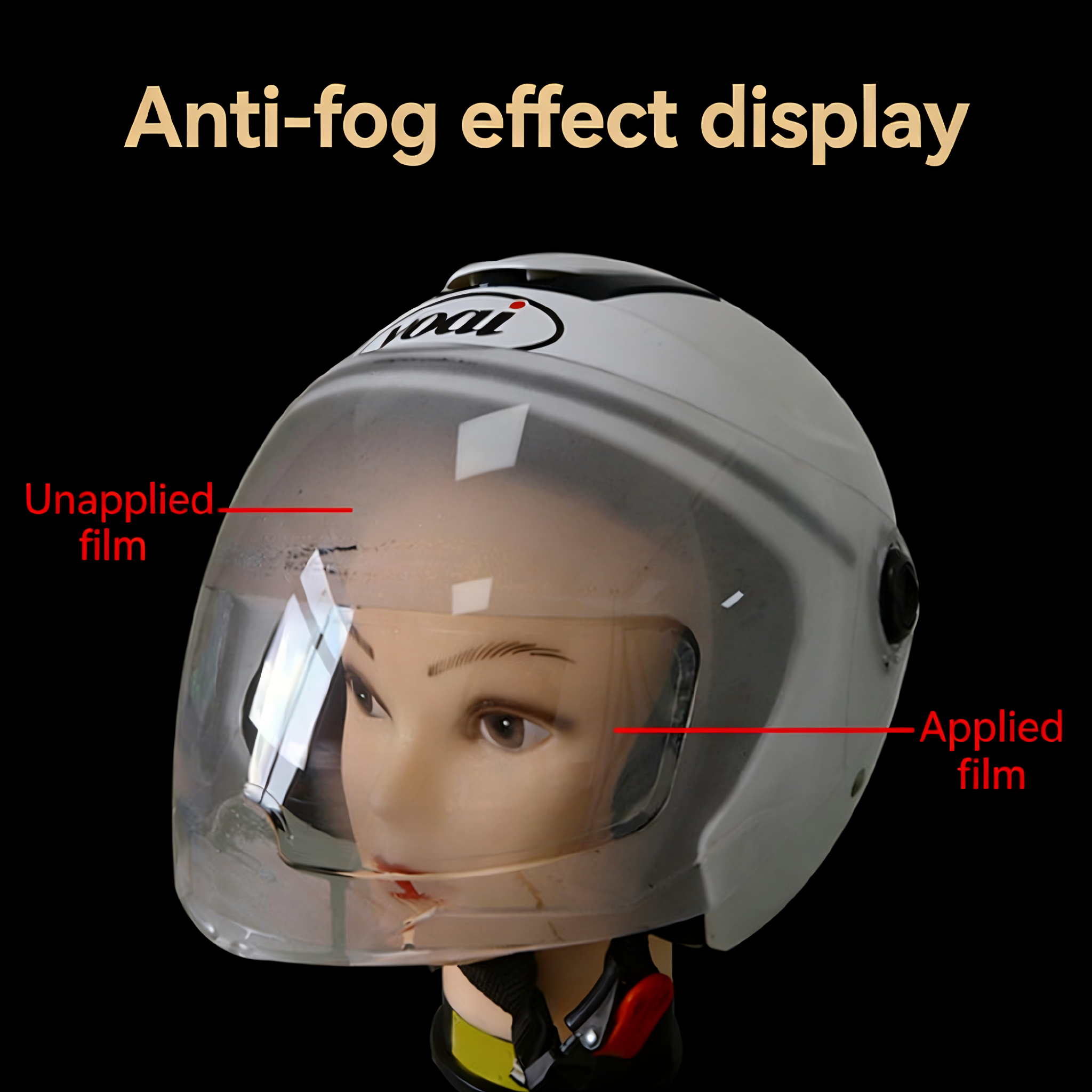 High-definition rainproof and anti-fog visor film for motorcycle and electric bike helmets, universal waterproof and anti-fog protective film for riding safety helmets