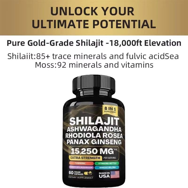 Shilajit Resin Capsules 120 Count – Pure Fulvic Acid & Humic Mineral Complex | Energy, Stamina & Vitality | Anti-Fatigue, Testosterone Support & Cell Energy | Premium Ayurvedic Supplement