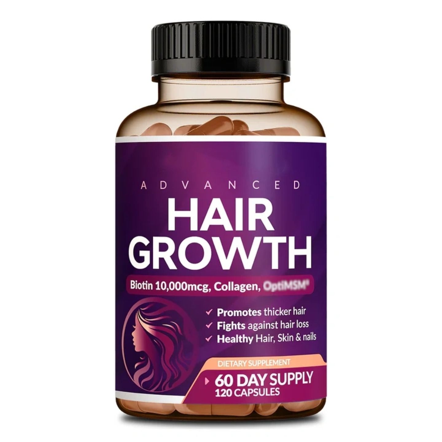 120 Women's Biotin Capsules with Vitamin Collagen Saw Palmetto allows women to supplement with vitamin C and zinc from within, supporting skin elasticity, hair growth and nail strength Vegetarian