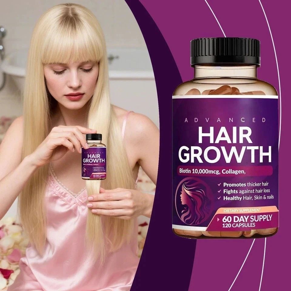 120 Women's Biotin Capsules with Vitamin Collagen Saw Palmetto allows women to supplement with vitamin C and zinc from within, supporting skin elasticity, hair growth and nail strength Vegetarian