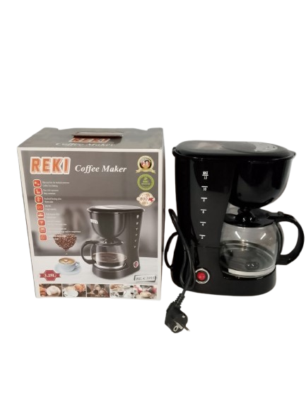 ☕ REKI Automatic Coffee Maker Machine – Home & Office Use, Fast Brewing, Durable Design, Includes Coffee Pot – Easy to Use, Compact & Stylish for Daily Fresh Coffee ☕