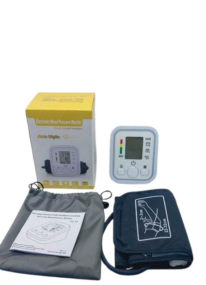 💓 Digital Upper Arm Blood Pressure Monitor – Automatic Electronic BP Machine with Large Display, Cuff (22–32cm), and Storage Pouch | Home Use | Accurate & Easy