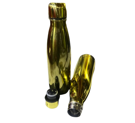 🥇 600ml Golden Stainless Steel Vacuum Bottle – Keeps Drinks Hot or Cold for Hours | Sleek & Stylish Thermo Flask 💧✨