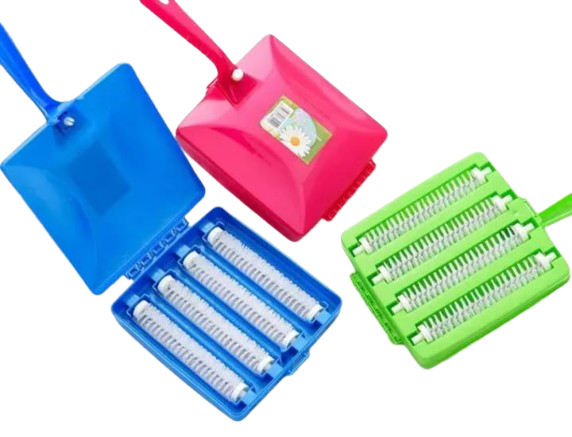 4-in-1 Multi-Functional Carpet & Floor Brush – Dual-Sided with 4 Rotating Rollers for Deep Cleaning Rugs, Mats, Sofas & Upholstery – Easy Grip Handle, Durable & Portable