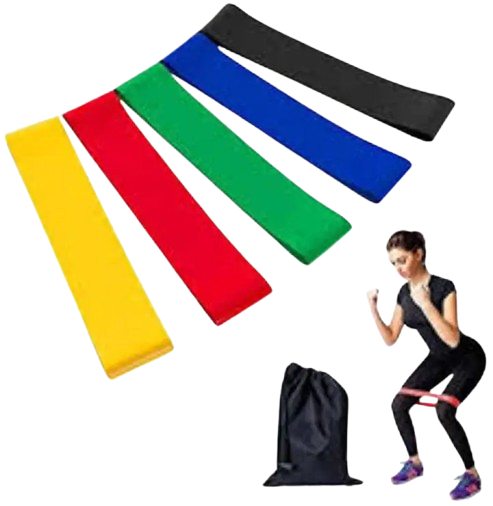 🏋️‍♂️ 5-Piece Resistance Bands Set – Elastic Training Bands for Fitness, Yoga, Pilates, Fat Loss & Strength Training – Multi-Level Exercise Bands for Home & Gym