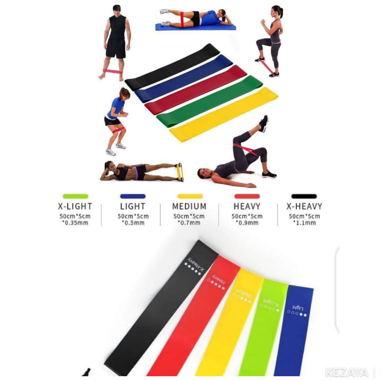 🏋️‍♂️ 5-Piece Resistance Bands Set – Elastic Training Bands for Fitness, Yoga, Pilates, Fat Loss & Strength Training – Multi-Level Exercise Bands for Home & Gym