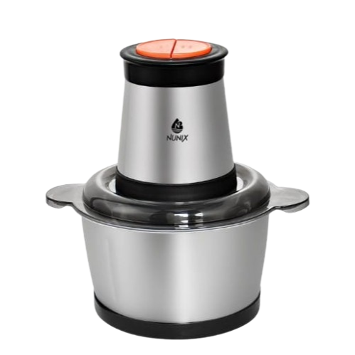 🔪 Nunix FC-02 Electric Food Chopper – Stainless Steel Bowl, High-Speed Motor, Durable Blades – Ideal for Vegetables, Meat, and More