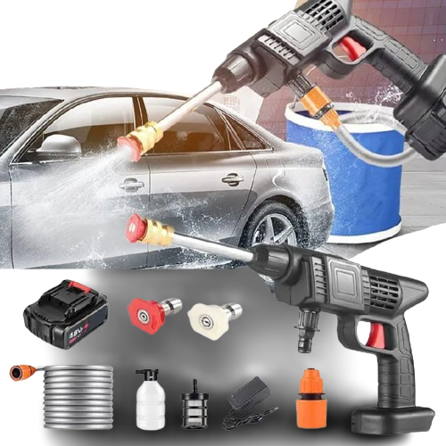 🔫 48V Cordless High Pressure Car Washer – 2 Rechargeable Batteries, Multiple Nozzles, Rich Foam Bottle – Portable Power Cleaner for Cars, Bikes & Home Use 🚗🚿