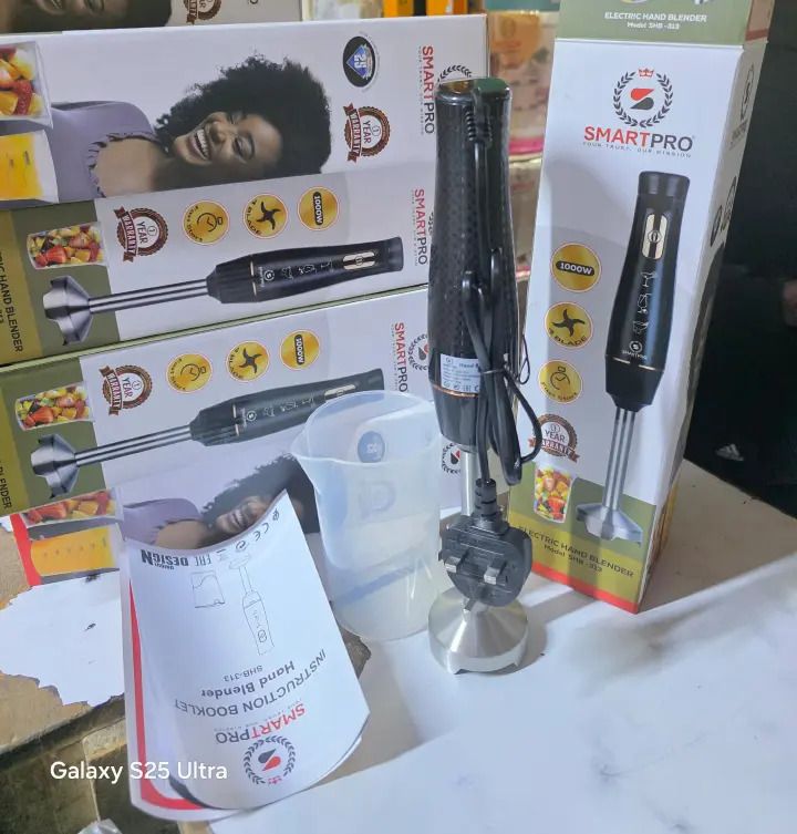 🔌 SmartPro Electric Hand Blender –  Powerful Motor, Stainless Steel Blades, 2-Year Warranty, Multi-Purpose for Juices, Smoothies, Soups & More