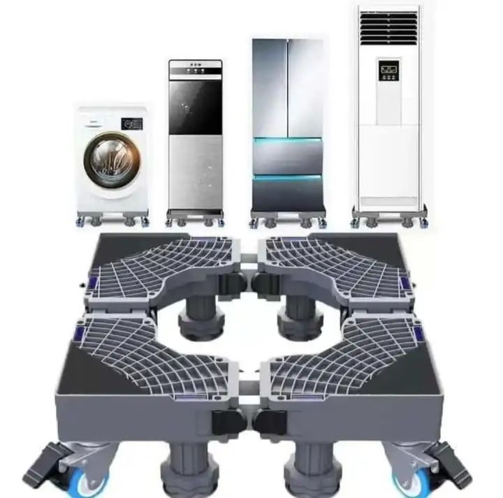 Heavy Duty Adjustable Fridge, Cooker & Water Dispenser Stand – Strong Steel Base with Anti-Vibration Feet, Height Adjustable, Rust-Resistant Support for Home & Office Appliances