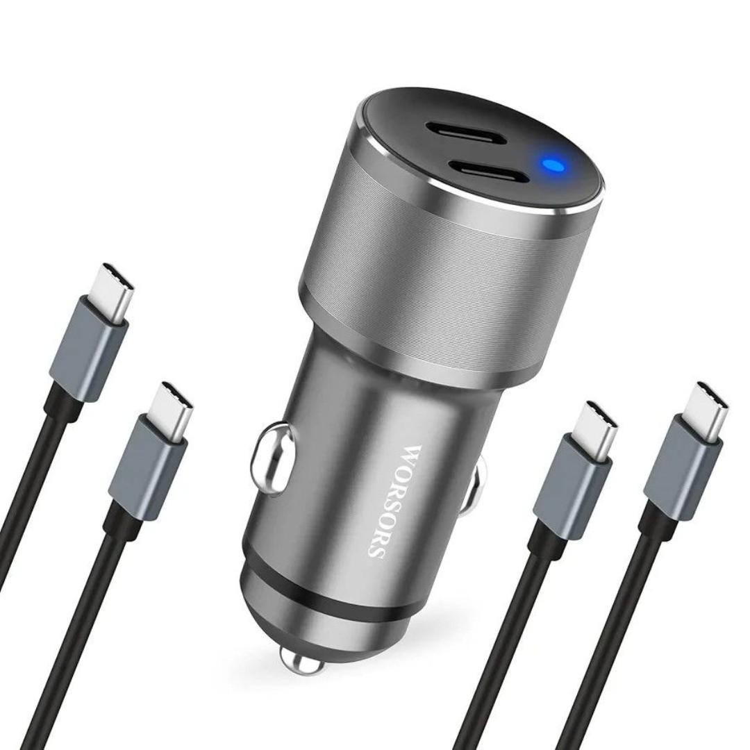 Samsung Super Fast Car Charger – Dual Port, 45W USB-C PD & 15W USB-A – Adaptive Charging for All Devices