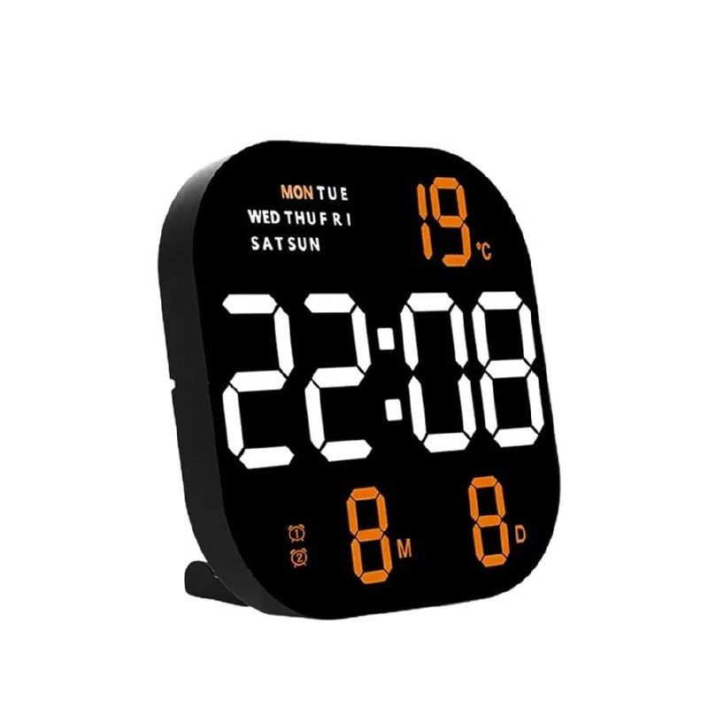 Large Screen Digital Wall Clock – Remote Control, Dual Alarm, Stopwatch, Temperature & Date Display – 12/24hr Format