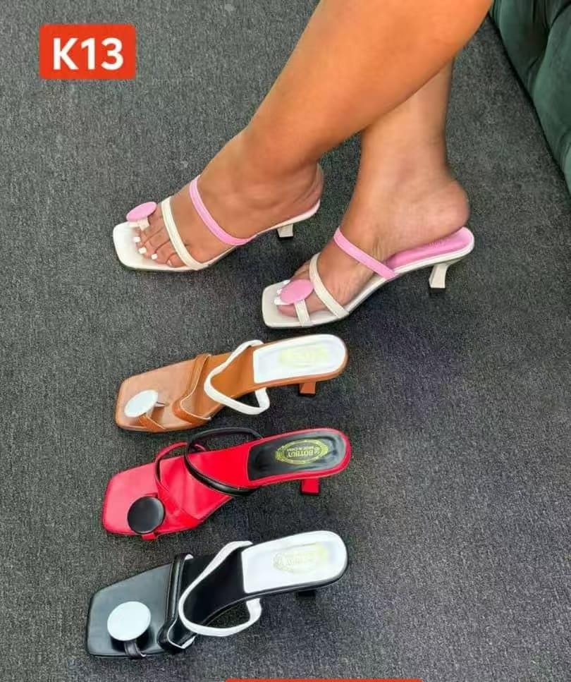 FANCY WOMEN TOE RING CHUNKY HEELS