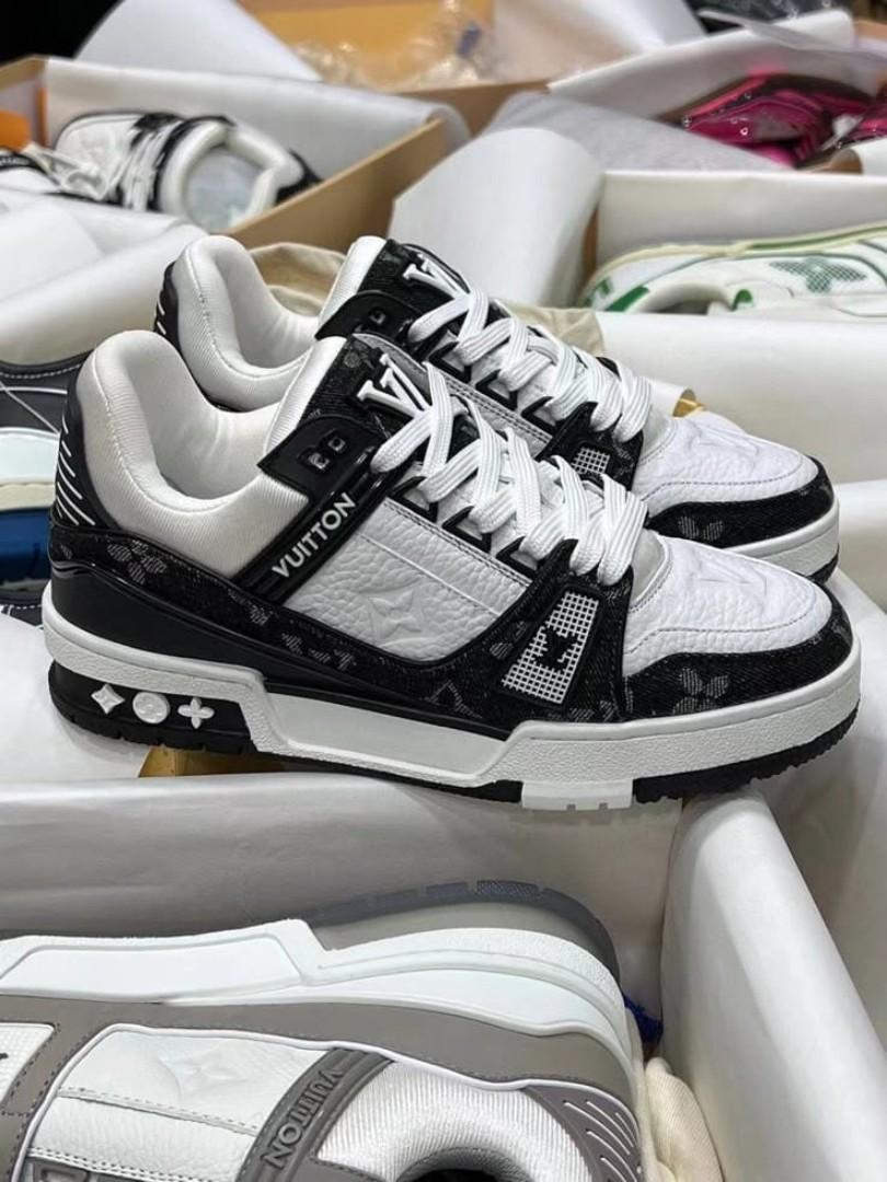 ORIGINAL LOUIS VUITTON SNEAKERS, LV SKATE , MULTI COLOUR WHITE AND BLACK TUNED AIR, HIGH QUALITY SNEAKERS.