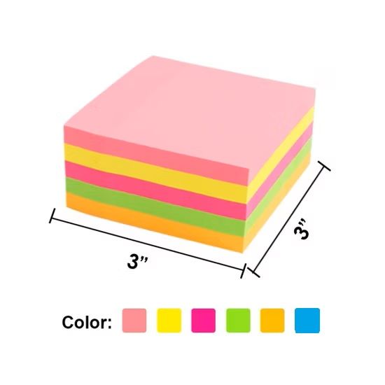 3pcs Super Sticky Notes Bright Colorful Sticky Pad Self-Adhesive Personalized Cute Stationery Memo Pads Set Colorful Sticky Note with 2x Sticking Power