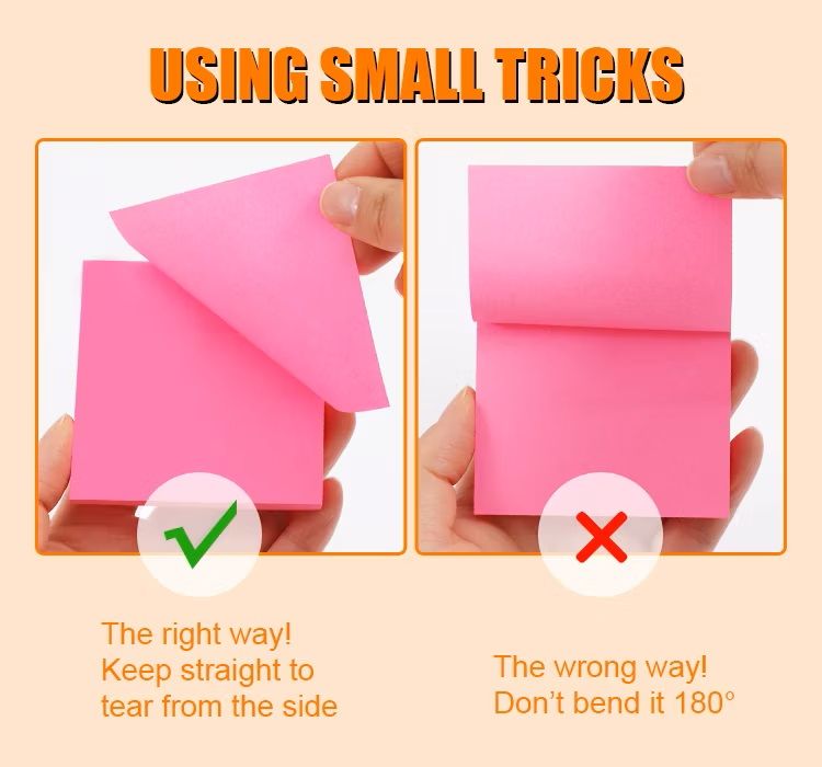 3pcs Super Sticky Notes Bright Colorful Sticky Pad Self-Adhesive Personalized Cute Stationery Memo Pads Set Colorful Sticky Note with 2x Sticking Power