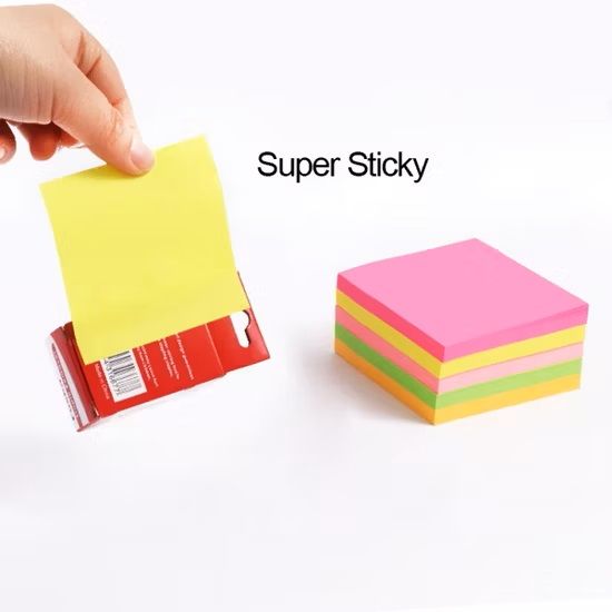 12pcs Super Sticky Notes Bright Colorful Sticky Pad Self-Adhesive Personalized Cute Stationery Memo Pads Set Colorful Sticky Note with 2x Sticking Power