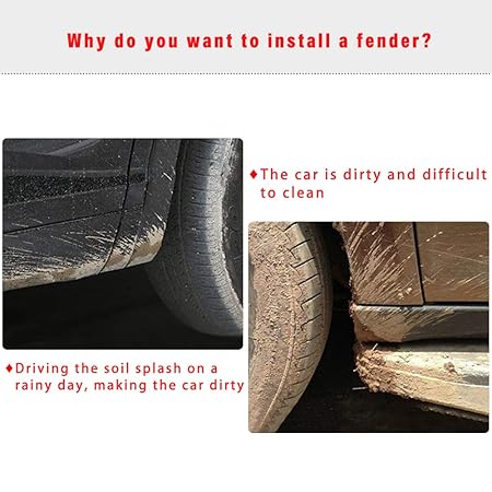 Universal Car Mudguard Mud Flaps Car Accessories Wear Resistant Splash Guard Fit Most Vehicles Front and Rear Mudguard Strong Tenacity Body Protection