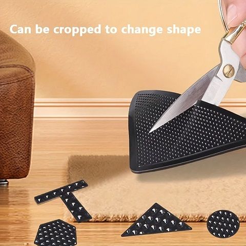 Reusable Rug Grippers RUGGIES Carpet Mat Non Slip Grip Corners Magic Pad Anti Skid for Rug Washable Silicone Grip Mat, Rug Carpet Stopper