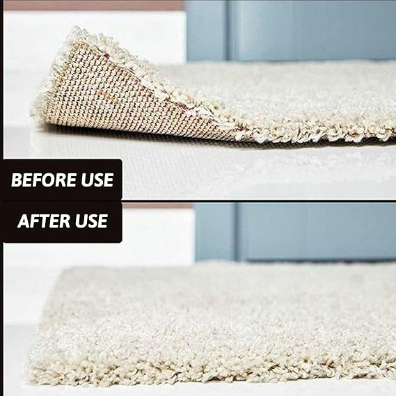 Reusable Rug Grippers RUGGIES Carpet Mat Non Slip Grip Corners Magic Pad Anti Skid for Rug Washable Silicone Grip Mat, Rug Carpet Stopper